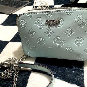 Guess crossbody baby blue purse ,